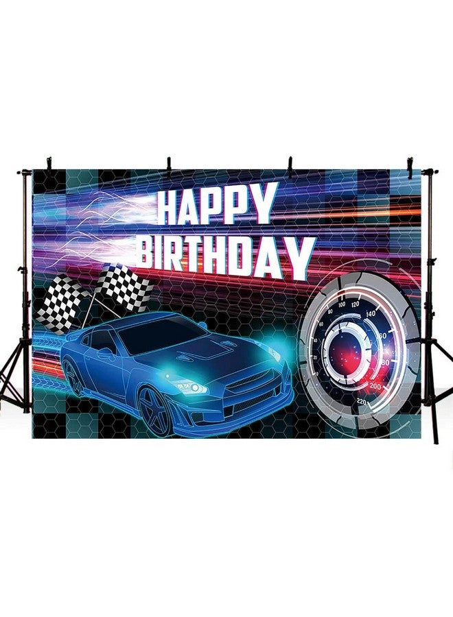 MEHOFOND 7X5Ft Car Racing Happy Birthday Backdrop Racing Party Photo Background For Boys Cars Party Decorations Car Banner Race Car Birthday Party Supplies Party Decor - Image 4