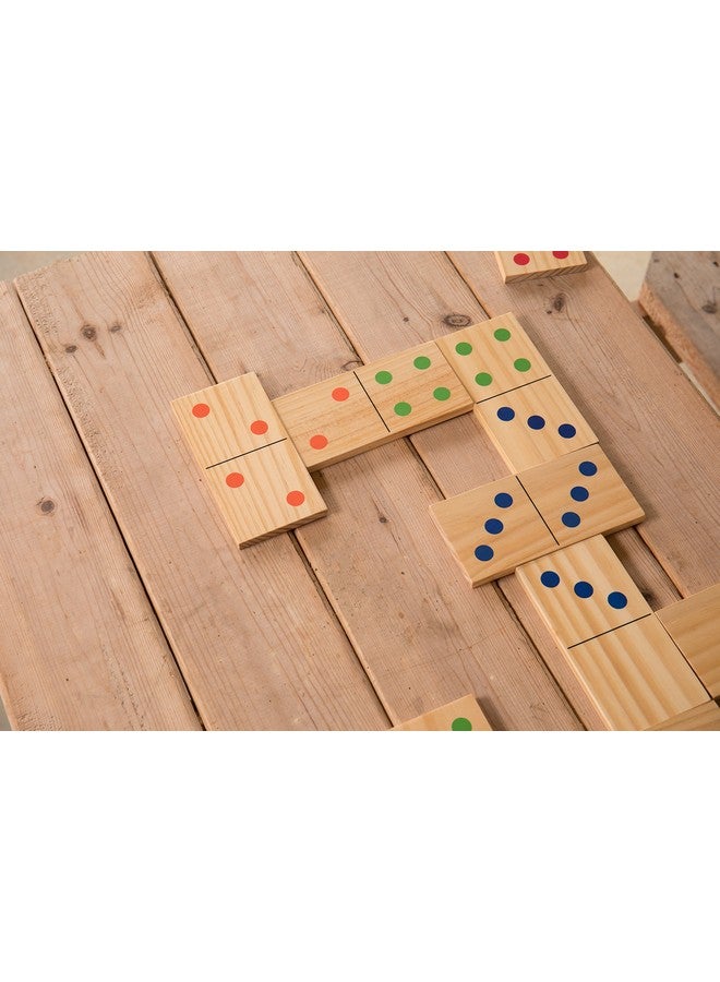 Triumph Sports Triumph 28 Piece Wood Lawn Outdoor Large Format Domino Set Includes Storage Carry Bag - Image 3