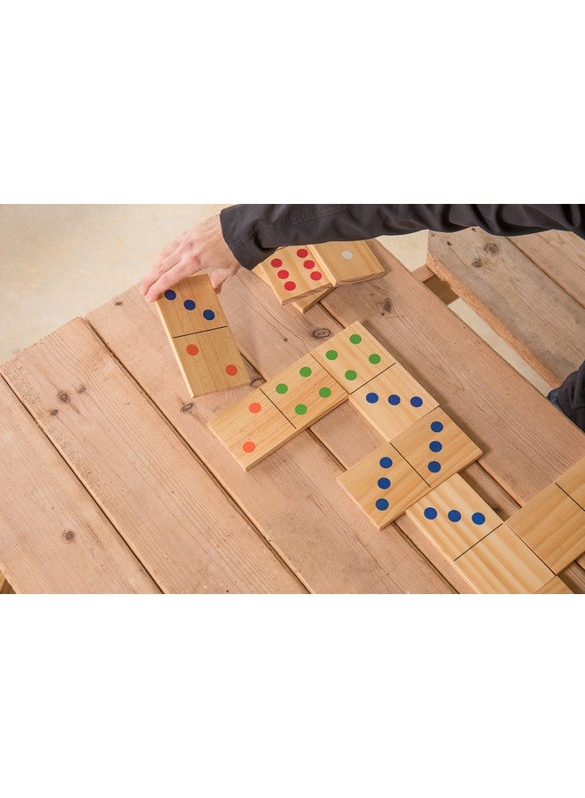 Triumph Sports Triumph 28 Piece Wood Lawn Outdoor Large Format Domino Set Includes Storage Carry Bag - Image 2