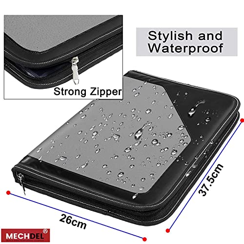 Mechdel PU Leather Multipurpose 24 File Sleeve to Store A4 Professional Files and Folders, Certificate, Legal Size Documents Holder and for Men and Women (Grey) - Image 2