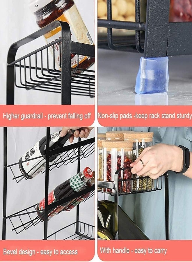 SUNBEET Spice Rack, Spice Rack, 4-Tier Spice Rack, Kitchen Countertop Organizer and Storage, Free Standing Drawer Organizer for Pantry, Cabinet, Countertop, Black - Image 3