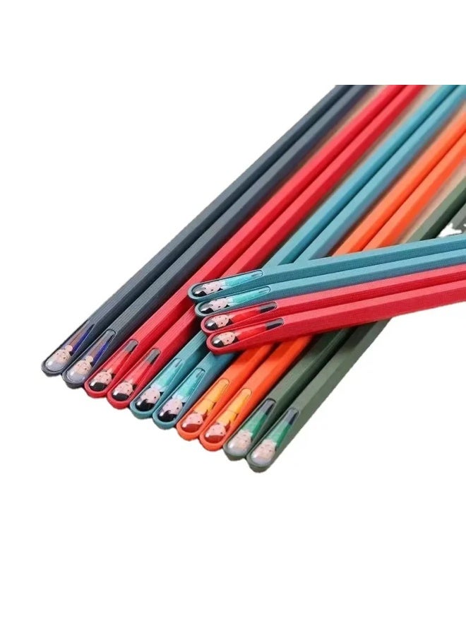 Alloy Chopsticks Gold Fork Chopsticks Hotel Alloy Chopsticks 5 Colors Nail Chopsticks Round Top Fork Chopsticks 6 Colors Nail Ch-Color:24cm Boutique Jinfu (10 Pairs Of Boxes)  - Image 4