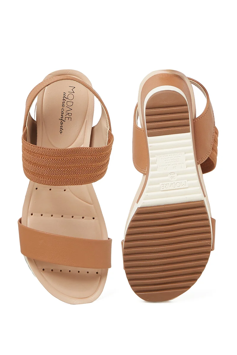 Modare  MODARE Sandals with Back strap for Ladies – TAN Sandals with Sling Back | Comfortable PU Upper & TPR Sole for Women | Best Price UAE