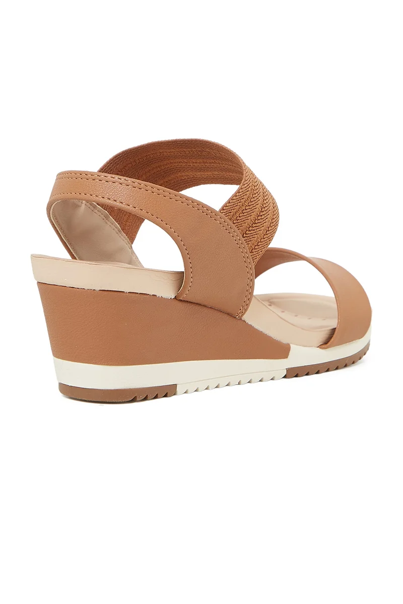 Modare  MODARE Sandals with Back strap for Ladies – TAN Sandals with Sling Back | Comfortable PU Upper & TPR Sole for Women | Best Price UAE