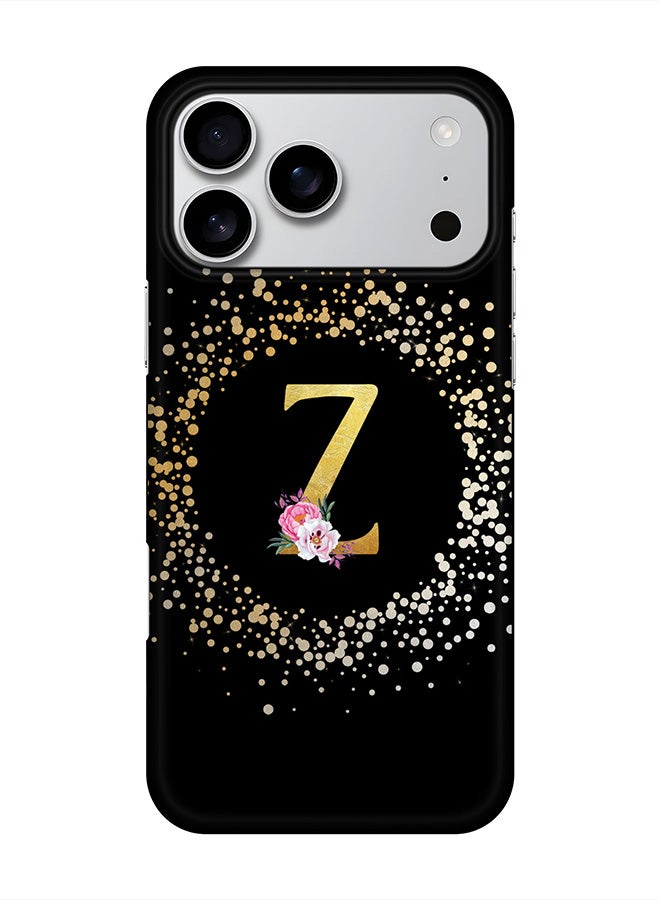 Stylizedd For iPhone 17 Pro Max,Case, [Compatible with MagSafe] Magnetic cover Slim fit Protection Matte, - Custom Monogram Floral - Z ( Black )