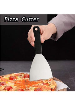 Mmmon 2 Pcs Griddle Scraper,Stainless Steel Triangular Spatula,Food Scraper,Pizza Dough Scraper,Grill Scraper for Cooking,BBQ,Steak,Pizza,Cake  - Image 4
