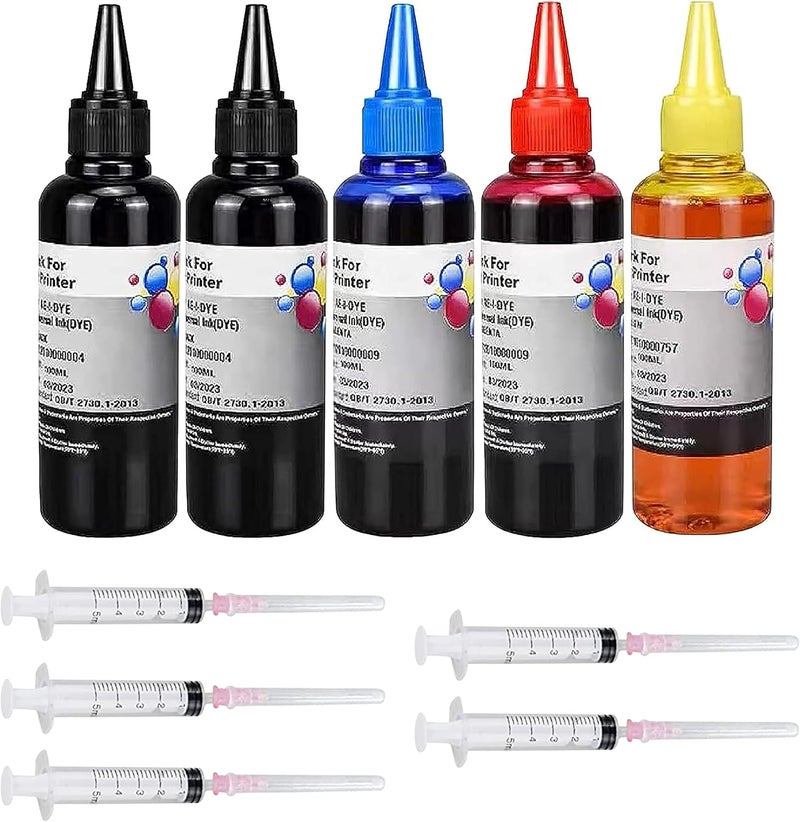 AYMSous Ink Refill Kit for Canon 250 251 270 271 280 281 1200 2200 PG240 CL241 PG245 CL246 PG210 Refillable Ink Cartridge, CIS CISS System with 5 Syringes(5x100ML 1BK, 1PBK, 1C, 1M, 1Y) - Image 1