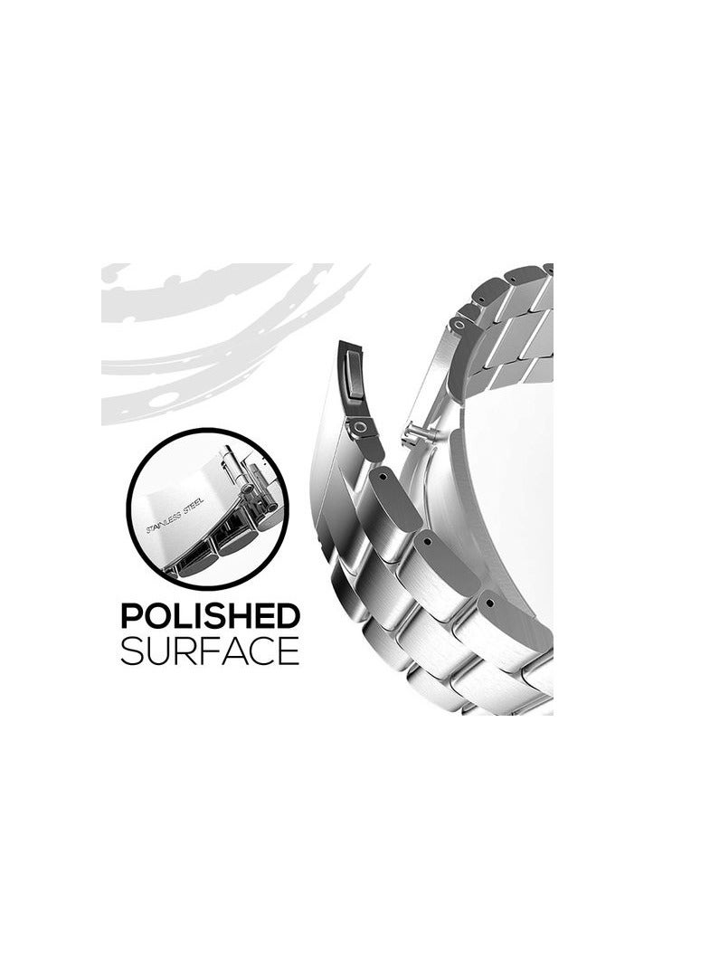 حزام ساعة من الستانلس ستيل لسلسلة ساعات أبل نايك+ الإصدار الرياضي 44/45 ملم - فضي - Image 3