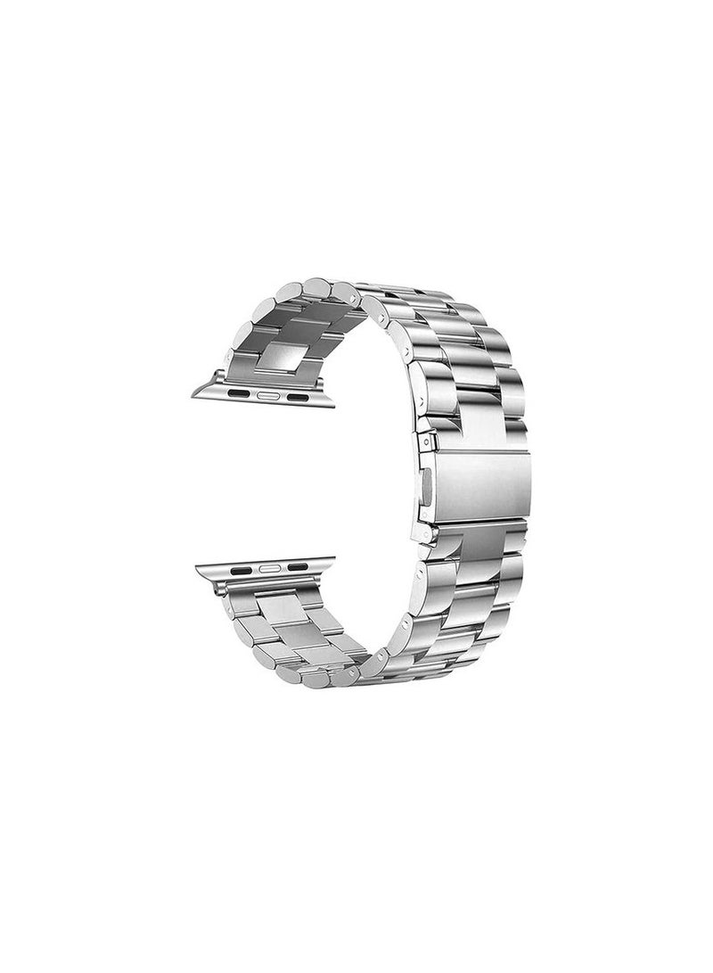 حزام ساعة من الستانلس ستيل لسلسلة ساعات أبل نايك+ الإصدار الرياضي 44/45 ملم - فضي - Image 2