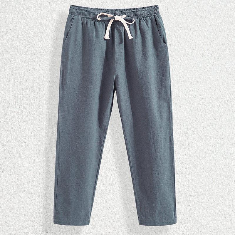 Linen Pants Men's Loose Cotton and Linen Trousers Thin Men's Casual Pants Summer Linen Pants Trendy Vintage Straight plus size - Image 3