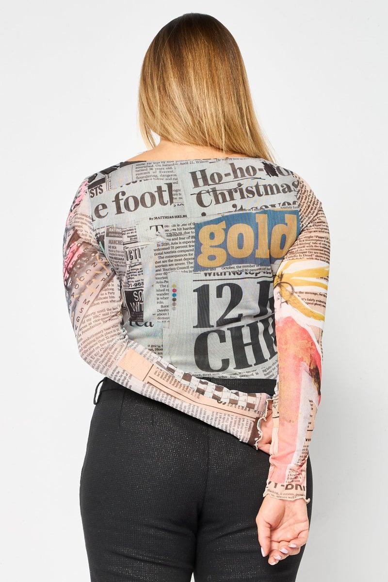 DESIGUAL Women Allover Print Long Sleeve Bodysuit, Multicolor - Image 4