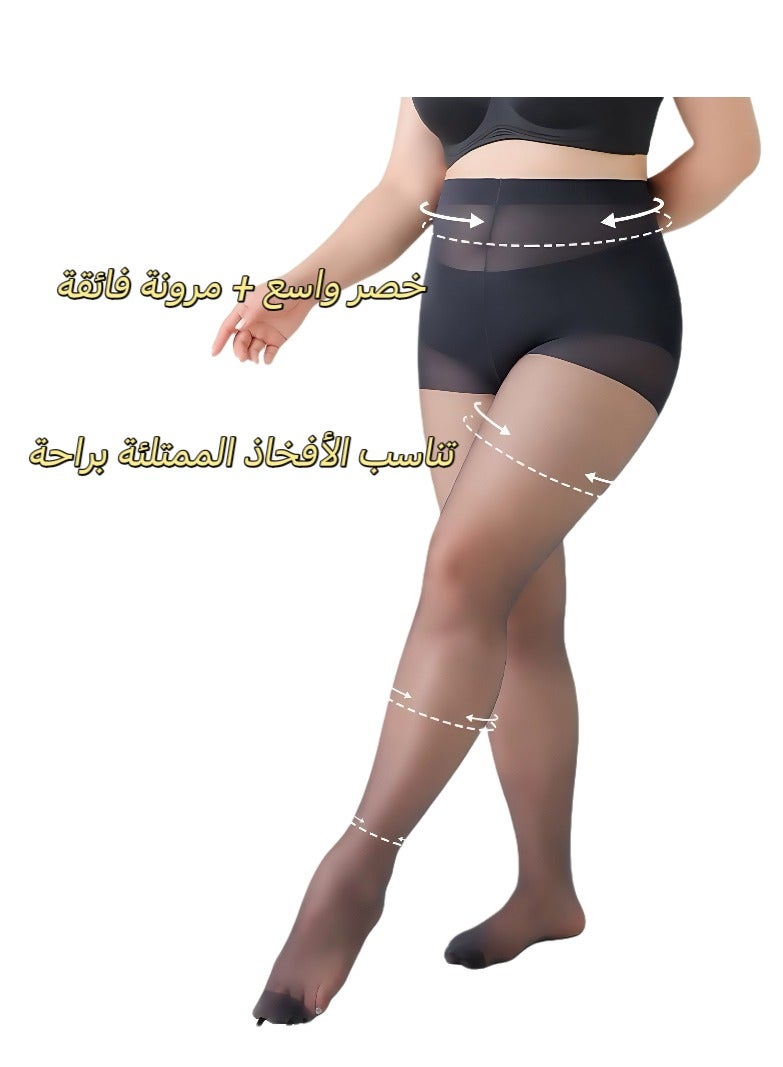 جرابات نسائية كبيرة الحجم 15D باللون الأسود - خصر مريح لا يضغط، تنفس ولا تحدث إسفين (3 مقاسات) - توصيل سريع في الإمارات | نون - Image 1