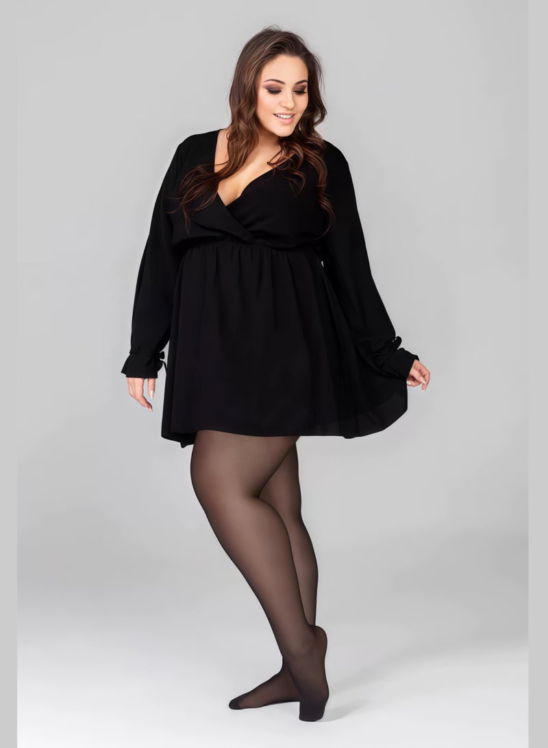 جرابات نسائية كبيرة الحجم 15D باللون الأسود - خصر مريح لا يضغط، تنفس ولا تحدث إسفين (3 مقاسات) - توصيل سريع في الإمارات | نون - Image 3