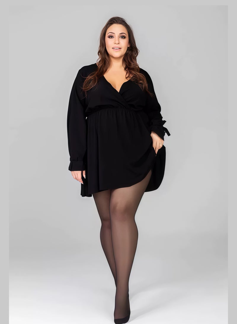 جرابات نسائية كبيرة الحجم 15D باللون الأسود - خصر مريح لا يضغط، تنفس ولا تحدث إسفين (3 مقاسات) - توصيل سريع في الإمارات | نون - Image 4