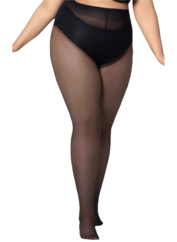 جرابات نسائية كبيرة الحجم 15D باللون الأسود - خصر مريح لا يضغط، تنفس ولا تحدث إسفين (3 مقاسات) - توصيل سريع في الإمارات | نون - Image 5