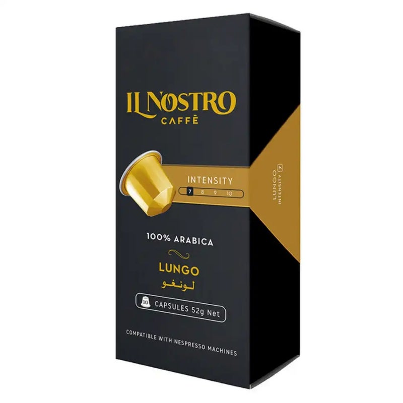 IL Nostro 7 Intensity 100percent Arabica Lungo Coffee Pods- 10 Capsules