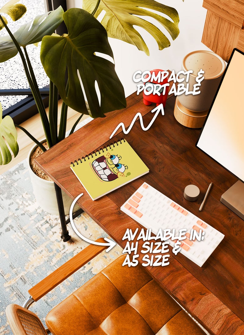 LOUD UNIVERSE Wirebound Spiral Notebook Crazy Spongebob Face Lined Writing Journal - Image 5