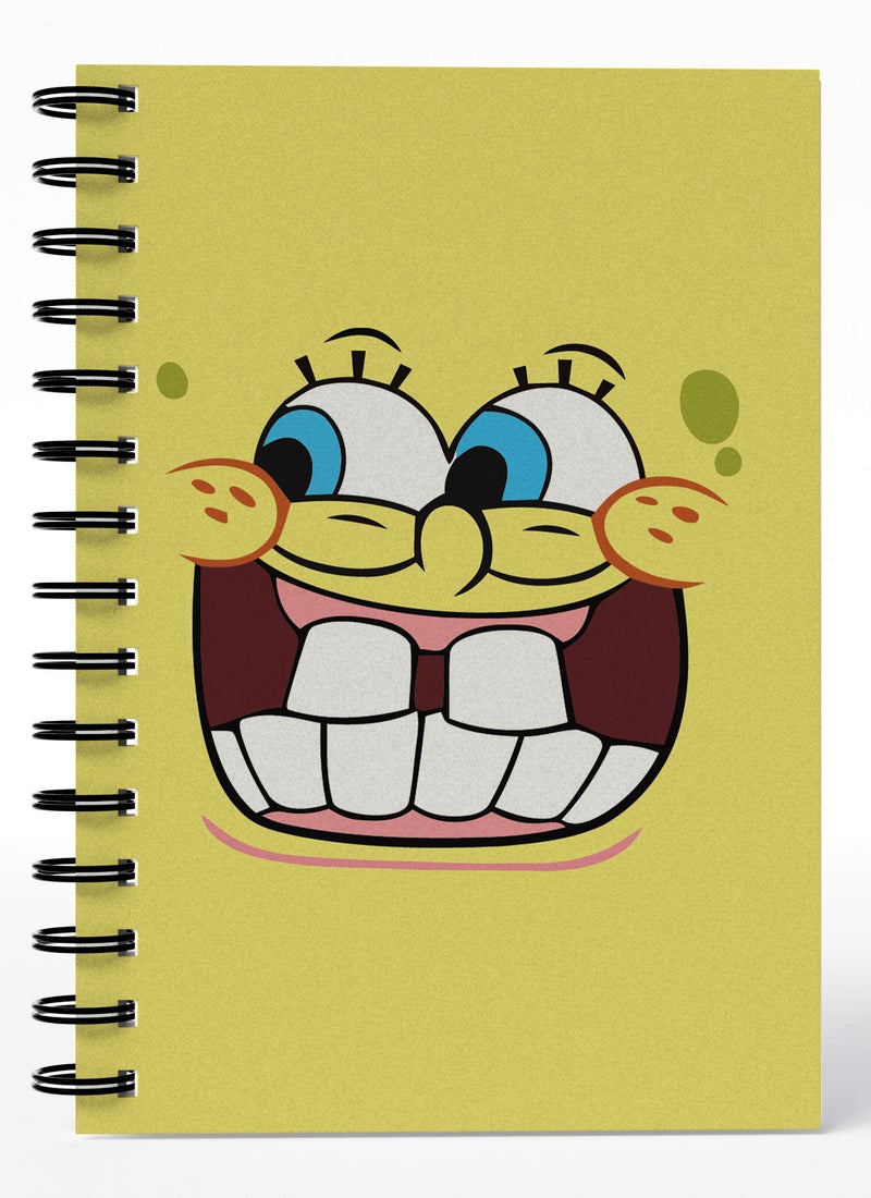 LOUD UNIVERSE Wirebound Spiral Notebook Crazy Spongebob Face Lined Writing Journal - Image 1