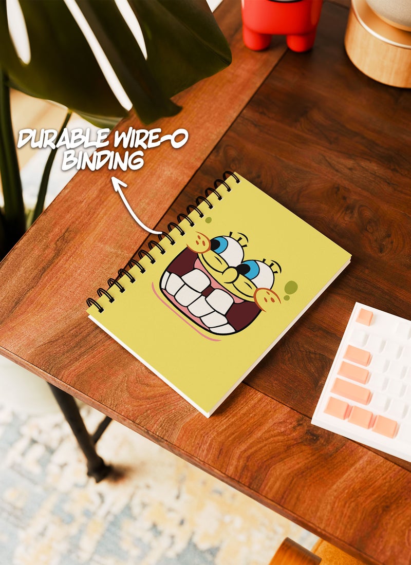 LOUD UNIVERSE Wirebound Spiral Notebook Crazy Spongebob Face Lined Writing Journal - Image 3