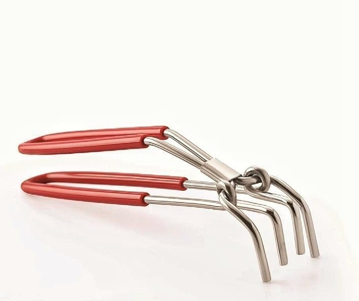 Yoshiva Sandasi for Hot Pot | Utility Pakkad, Stainless Steel Tong Wire | Sansi for Kitchen with Vinyl Coated Handle | Utensil Gripper Pot Lifter (8 inch) - Image 5