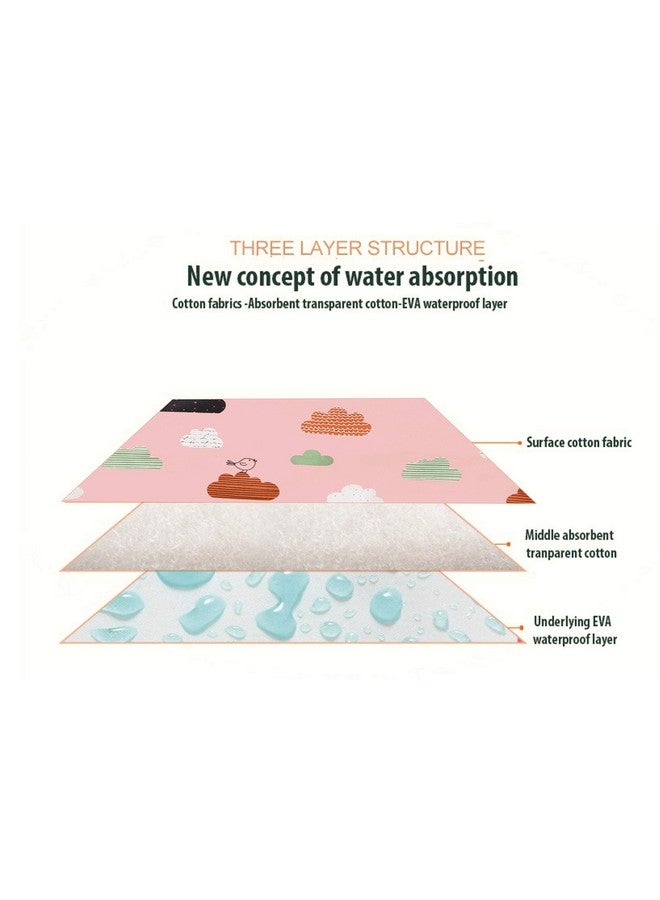 Syga حامي سرير مائي متوسط للأطفال SYGA قطعة واحدة، ورقة جافة قابلة للغسل وإعادة الاستخدام_سحابة وردية - Image 3