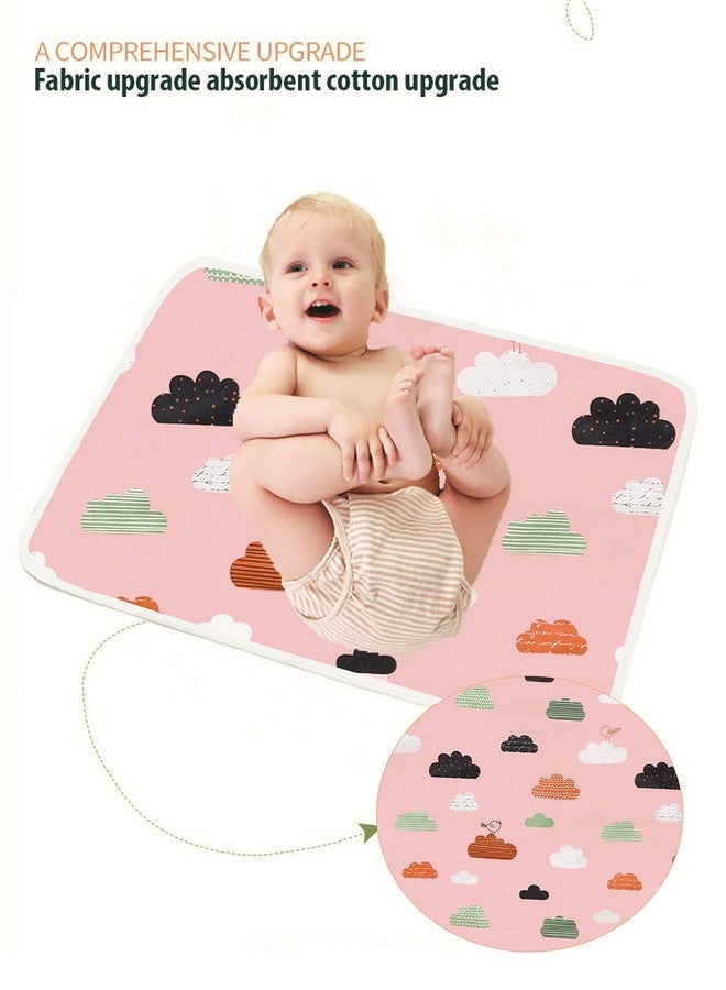 Syga حامي سرير مائي متوسط للأطفال SYGA قطعة واحدة، ورقة جافة قابلة للغسل وإعادة الاستخدام_سحابة وردية - Image 4