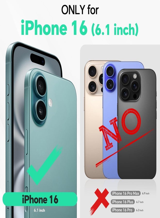 TUCCH Wallet Case for iPhone 16, [RFID Blocking] [4 Card Slots] TPU Interior Protective Case, Magnetic Folio Shockproof PU Leather Stand Flip Cover Compatible with iPhone 16, Dark Blue&Lake Blue - Image 2