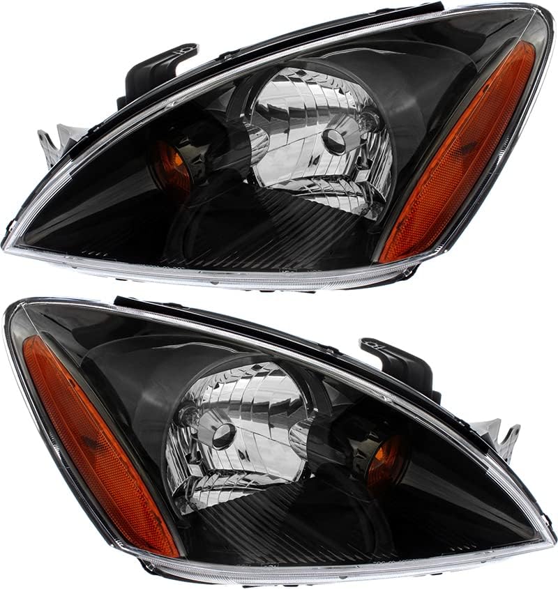 JP Auto Headlights Lamps Set for Mitsubishi Lancer 2004-2007 - Halogen Black Trim - Image 1