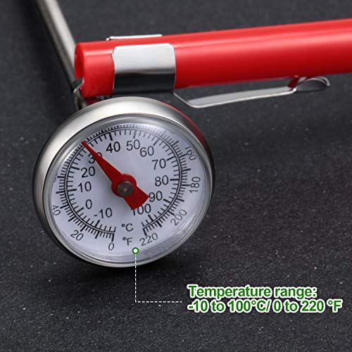 Frienda 3 Pcs Instant Read 1 Inch Dial Thermometer Pocket Food Thermometer with 3 Pcs Calibration Sleeves for Coffee Drinks Chocolate Milk Foam - Image 4