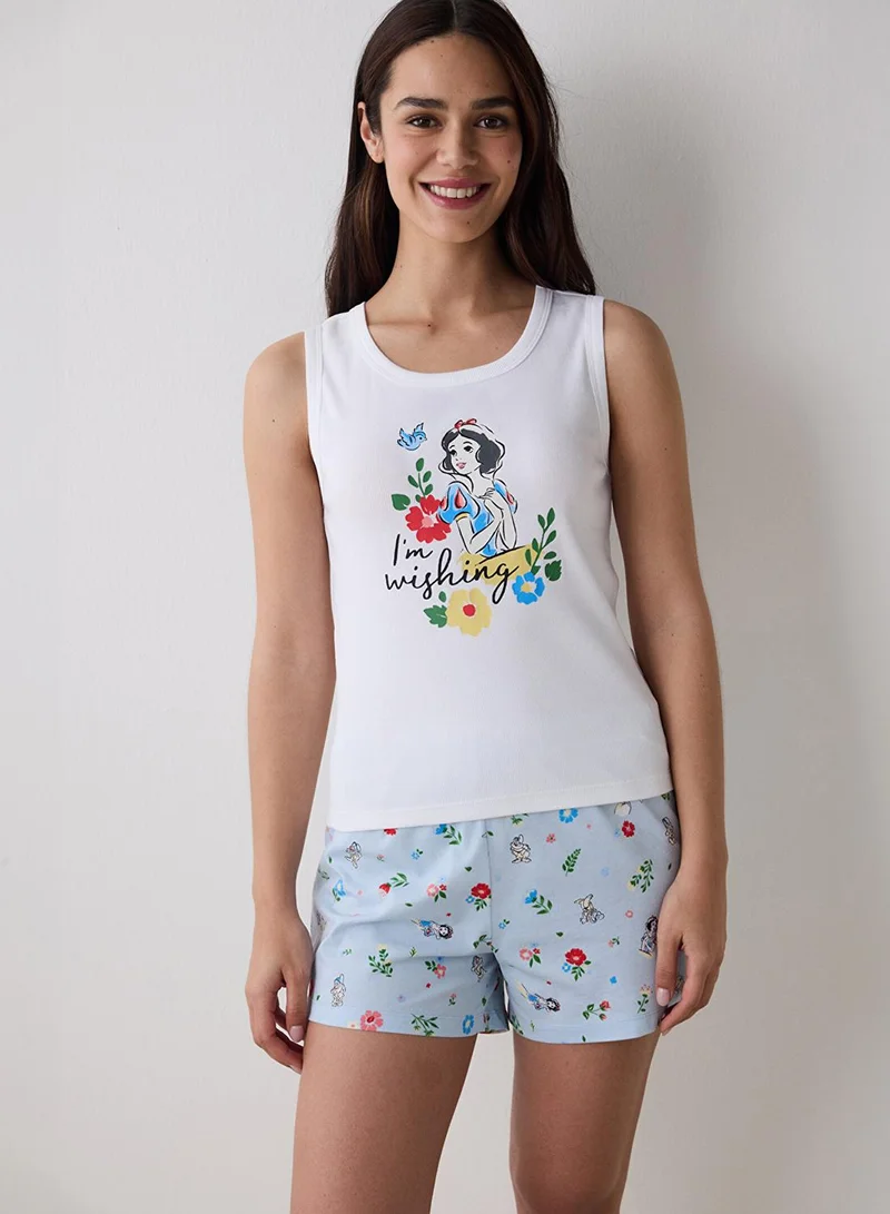 Penti Cotton White And Blue Pyjama Set