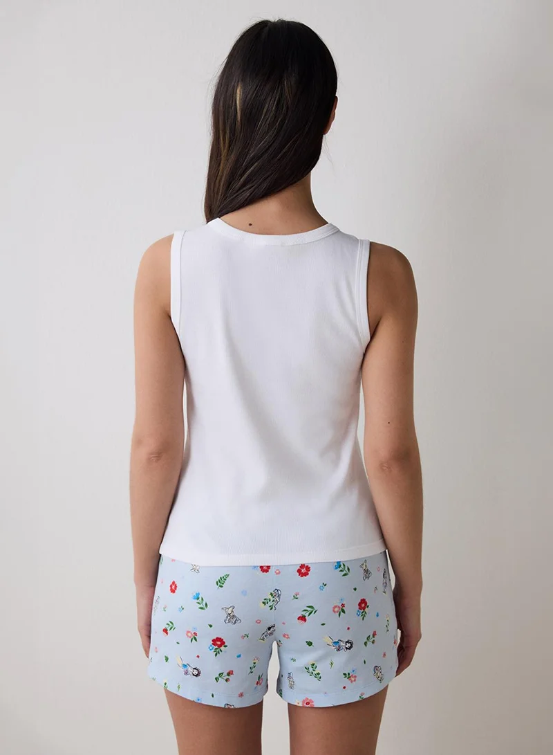 Penti White Penti Cotton White and Blue Pyjama Set for Women | Best Price UAE
