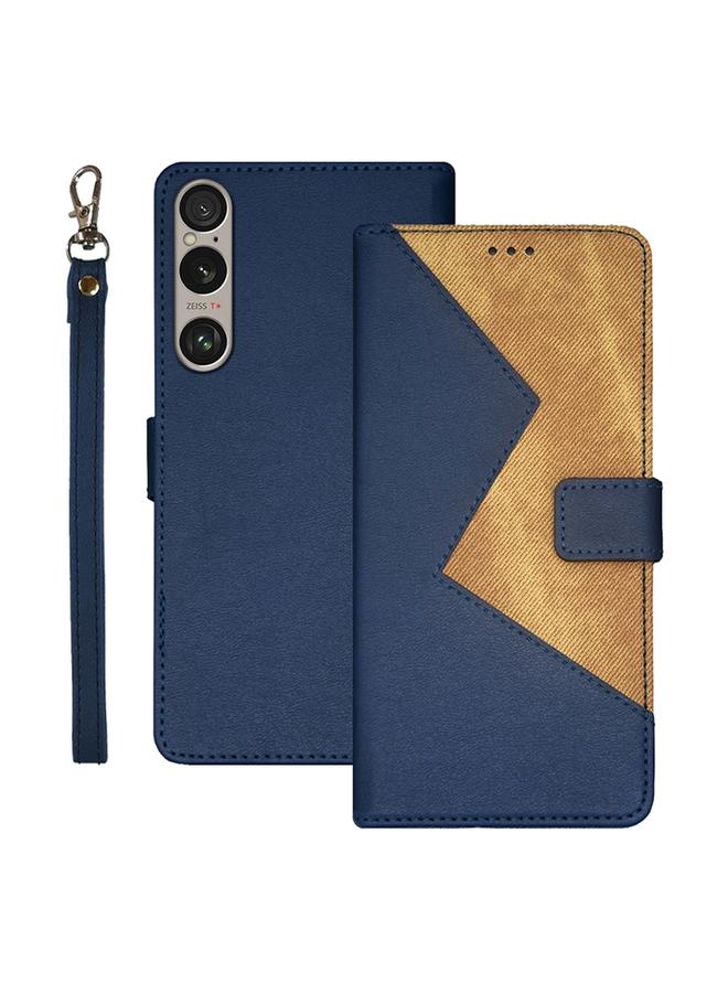 The Bros Case For Sony Xperia 1 VI Two-color Splicing Leather Phone Case