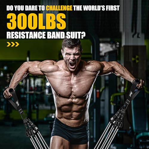 HPYGN Heavy Resistance Bands, Workout Bands with Handles for Men, Fitness Weight Bands for Physical Therapy, Muscle Training, Strength, Slim, Yoga, Home Workout Equipment - Image 3