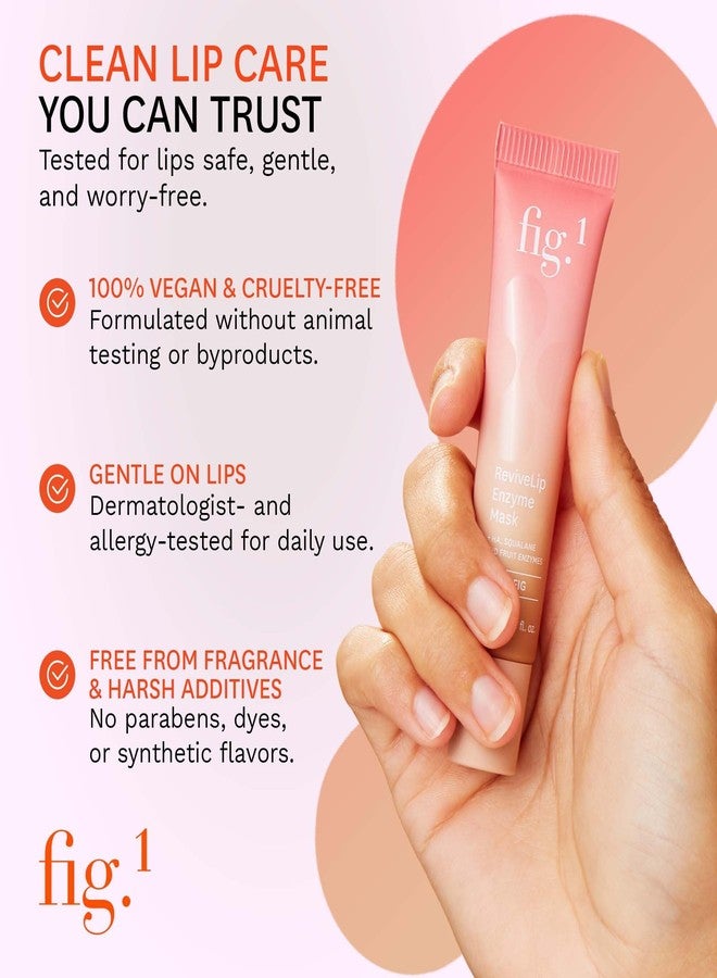 Fig.1 ReviveLip Enzyme Mask | Hydrating Lip Balm for Dry Flaky Lips – Vegan Moisturizing Lip Treatment with Papain & Hyaluronic Acid | Overnight Lip Mask | Lip Moisturizer for Sensitive Skin 0.5 oz - Image 4