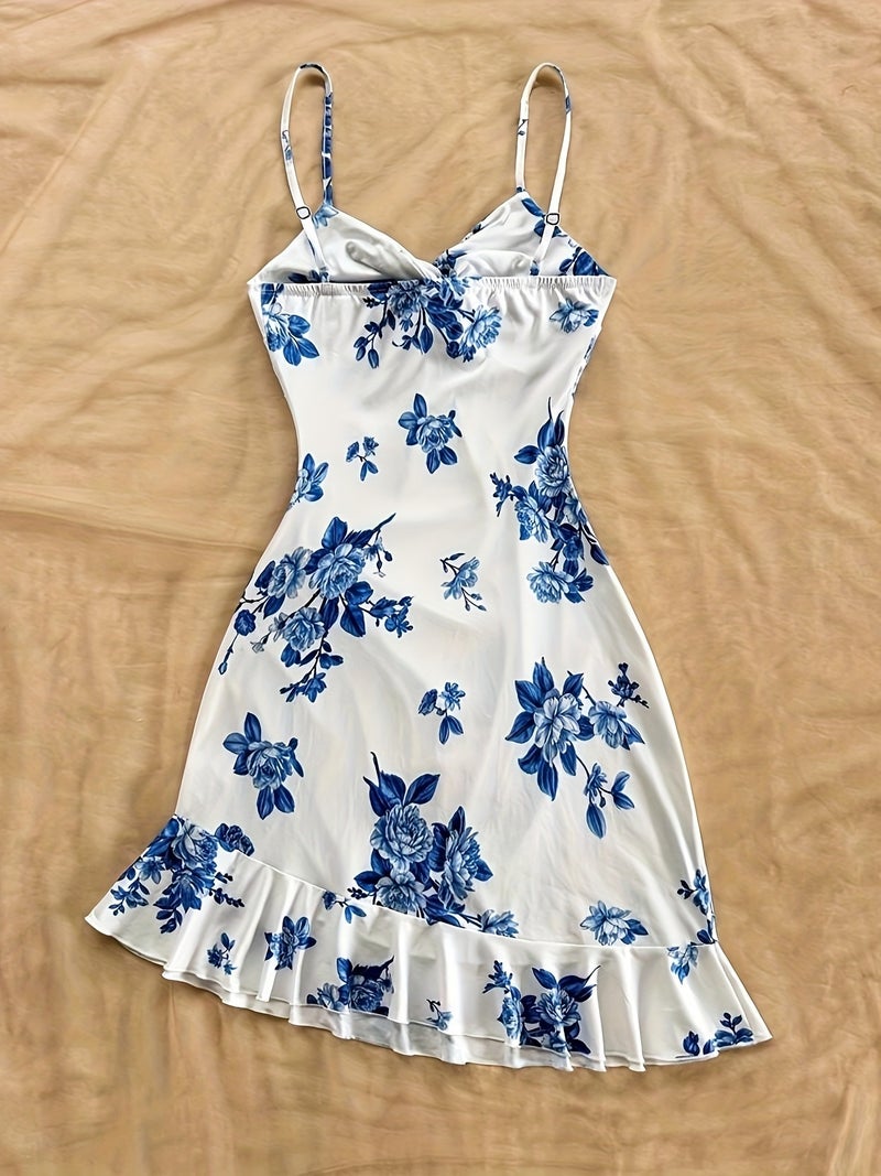 Women'S White Floral Print Dress - Image 3