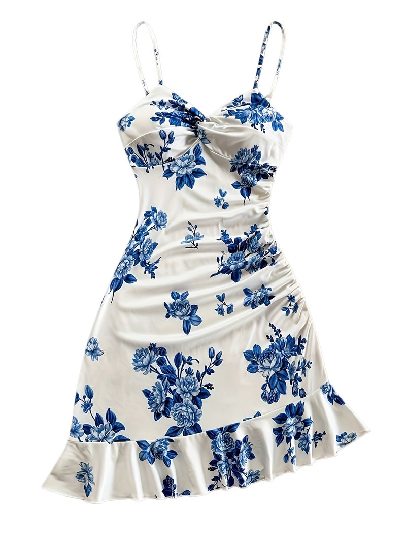 Women'S White Floral Print Dress - Image 1