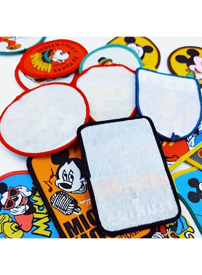 ديزني مجموعة من 32 قطعة من رقع التطريز على شكل ميكي ماوس من ديزني، مثالية لتزيين الملابس وإكسسوارات القبعات. - Image 5