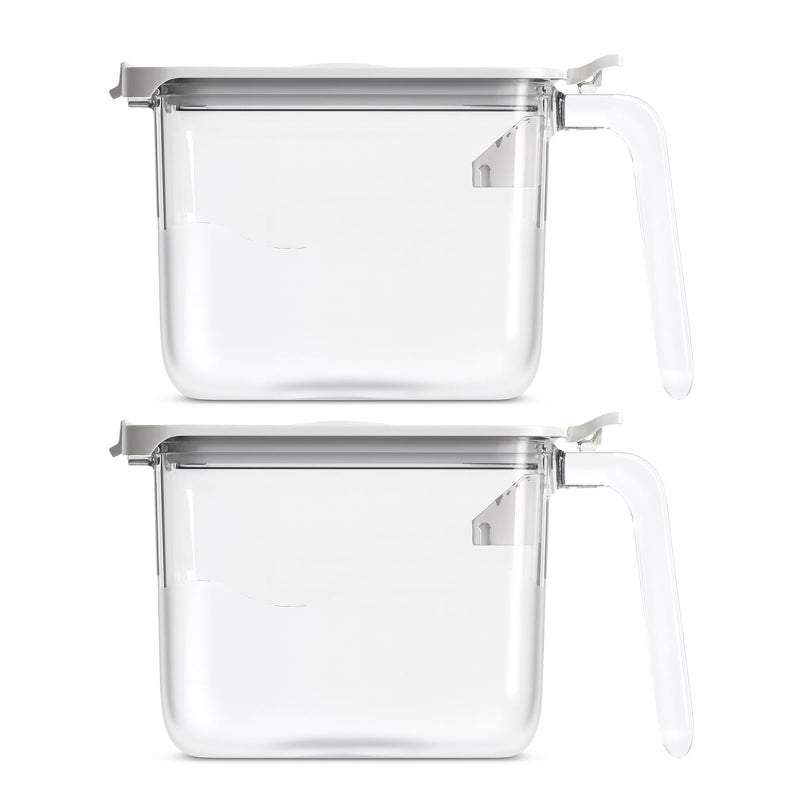 Mistifi Little Whale Seasoning Containers (Set of 2, White) â€“ Airtight Spice Boxes with One-Press Lid & Built-In 2g Measuring Spoon, Food-Grade Storage Jars for Salt, Sugar & Spices - Image 1