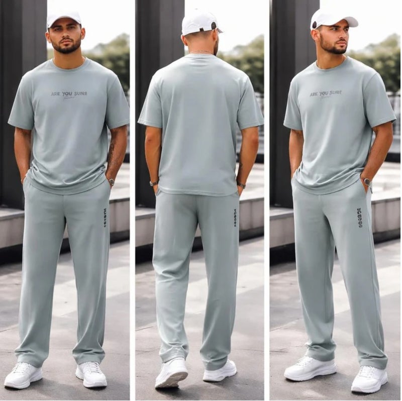 Aroma Aura Sky Blue Printed T-Shirt and Trouser Set - Image 2