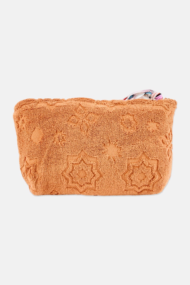 promod Women Textured Make Up Pouch, Brown - Image 2