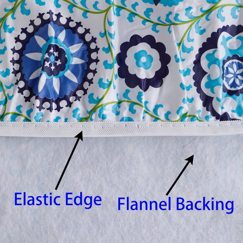Walrus Round Vinyl Fitted Tablecloth with Flannel Backing Elastic Edge Design Table Cover Waterproof Oil-Proof PVC Table Cloth Stain-Resistant Best for 37"-44" Round - Image 5
