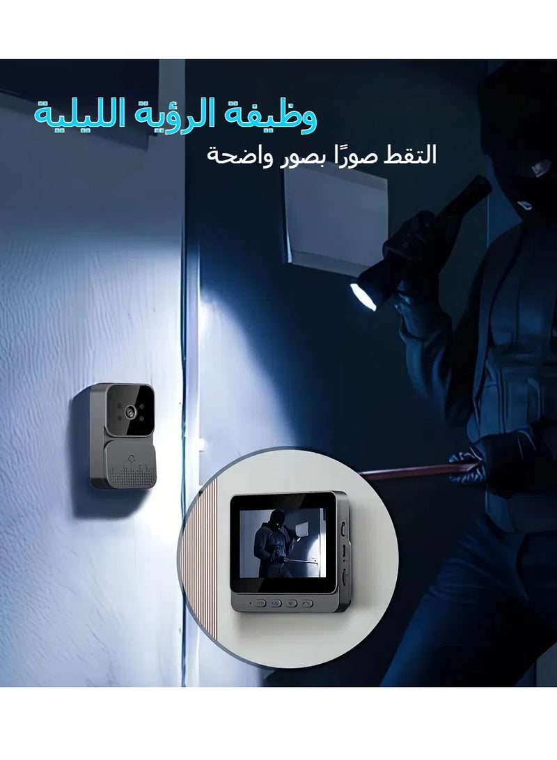 General Home smart visual cat eye camera electronic video doorbell with screen monitoring video doorbell M10 video doorbell + screen (64G memory)  - Image 2