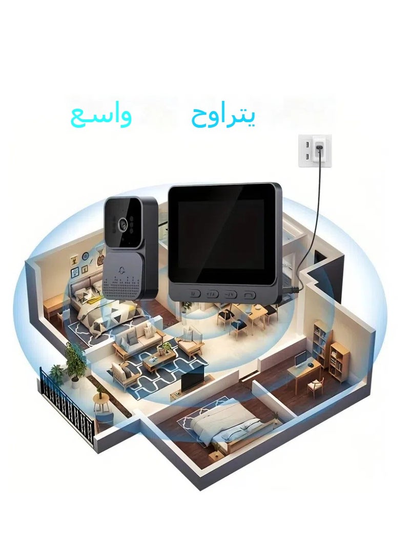 General Home smart visual cat eye camera electronic video doorbell with screen monitoring video doorbell M10 video doorbell + screen (64G memory)  - Image 4