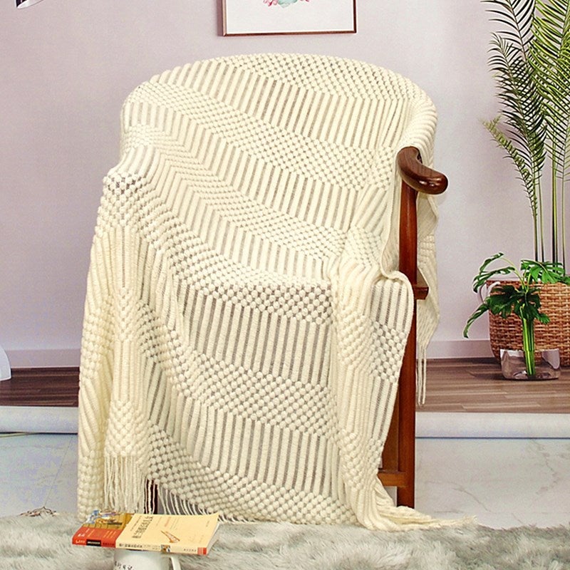 Carefully Selected Internet Celebrity Knitted Blanket Nordic Casual Sofa Blanket Light Luxury B&B Bed Towel Bubble Blanket - Image 2