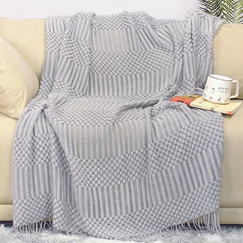 Carefully Selected Internet Celebrity Knitted Blanket Nordic Casual Sofa Blanket Light Luxury B&B Bed Towel Bubble Blanket - Image 4