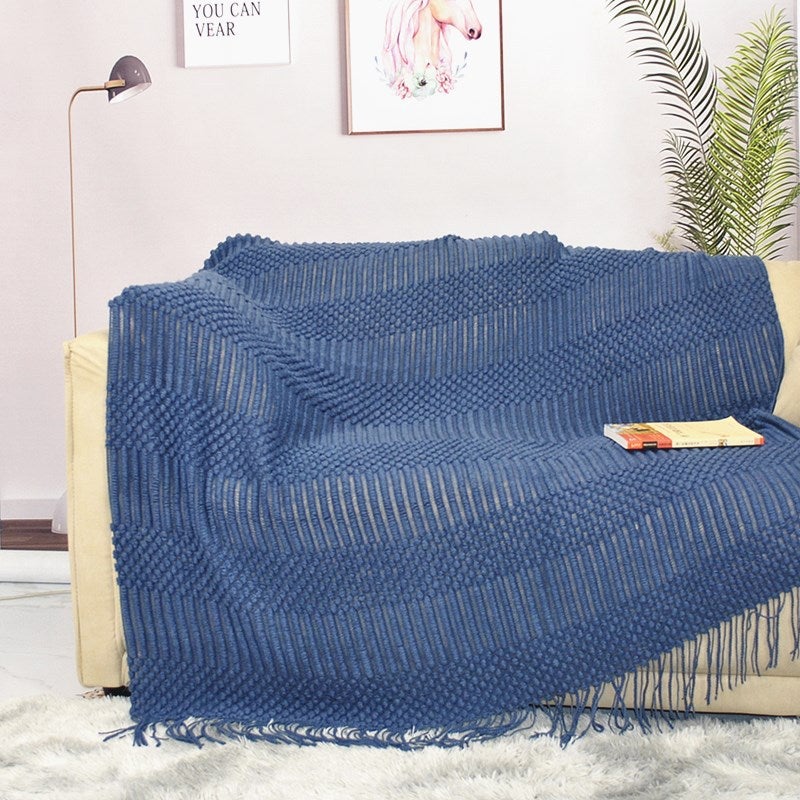 Carefully Selected Internet Celebrity Knitted Blanket Nordic Casual Sofa Blanket Light Luxury B&B Bed Towel Bubble Blanket - Image 1