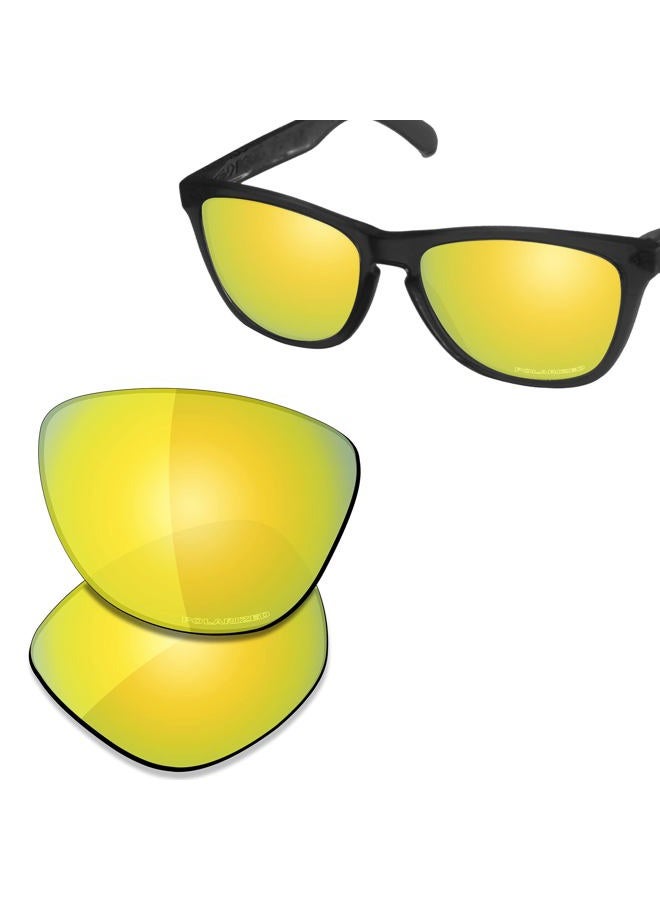 SAUCER Premium Replacement Lenses for Oakley Frogskins Hybrid OO9289 Sunglasses High Definition - 24K Gold Polarized - Image 2