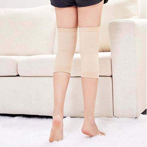 JUMISEE (One Pair) Cotton Knee Sleeves for Knee Support, Circulation Improvement & Pain Relief,Sport Compression for Running, Pain Management, Arthritis Pain Women Men (Complexion, Medium) - Image 3