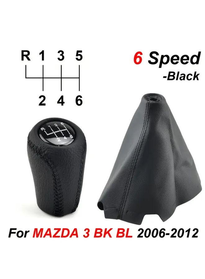 Gear Shift Knob Cover Boot For Mazda 3 2006 2012 Black 5 Speed Dust Cover - Image 1