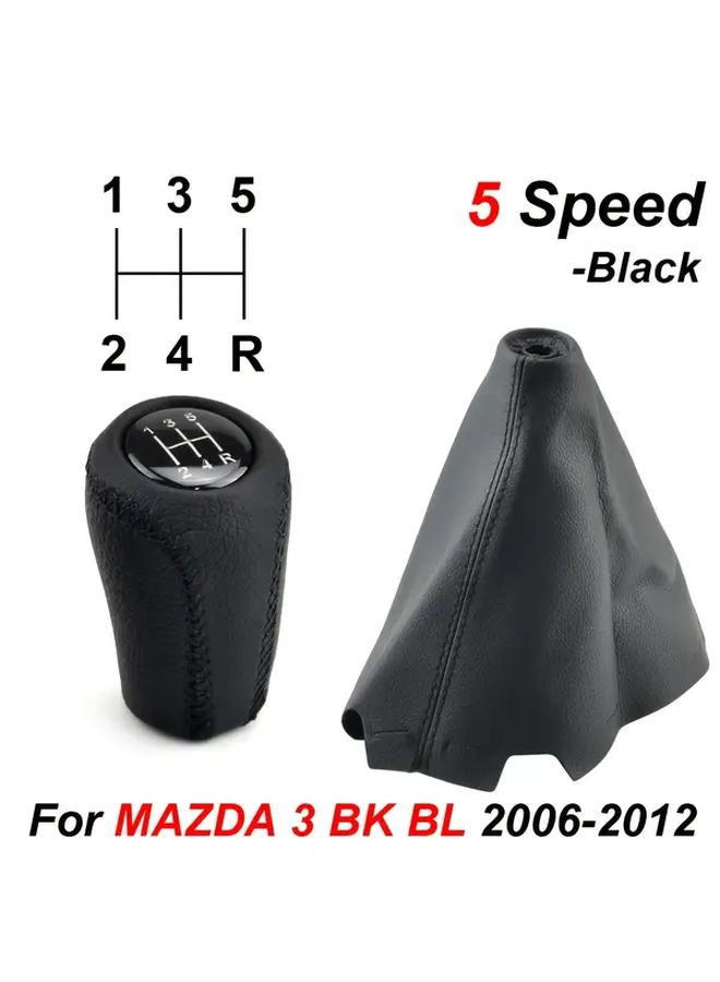 Gear Shift Knob Cover Boot For Mazda 3 2006 2012 Black 5 Speed Dust Cover - Image 4